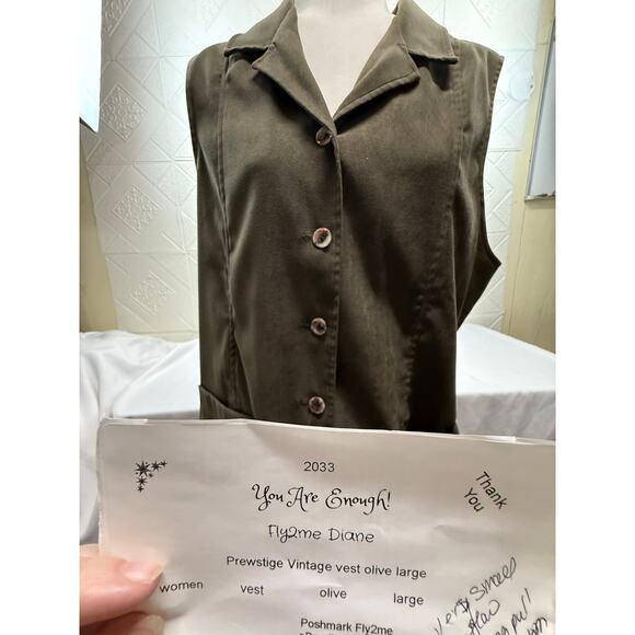 Vintage Prestige Vest Sportswear size Large Olive green style 7162 - Picture 11 of 15